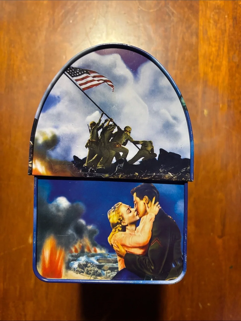 Sands of Iwo Jima Graphic Metal Lunch Box - Blue